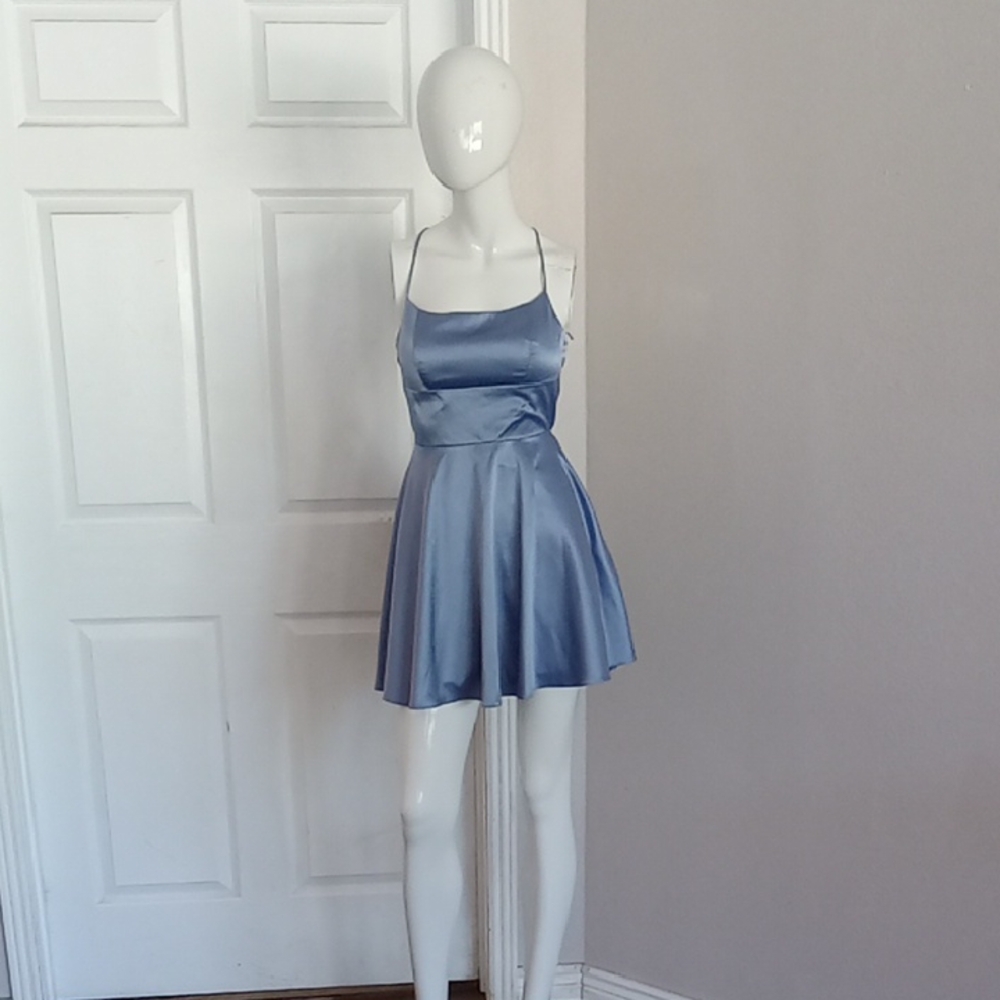 Windsor Satin Sky Blue Homecoming Dress